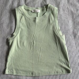 Light Green Ribbed Tank Top